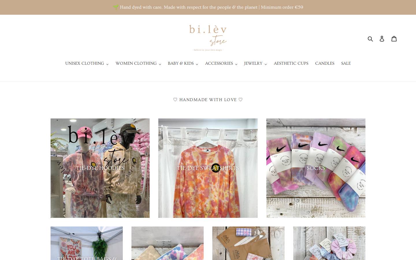 bilevstore.com homepage screenshot