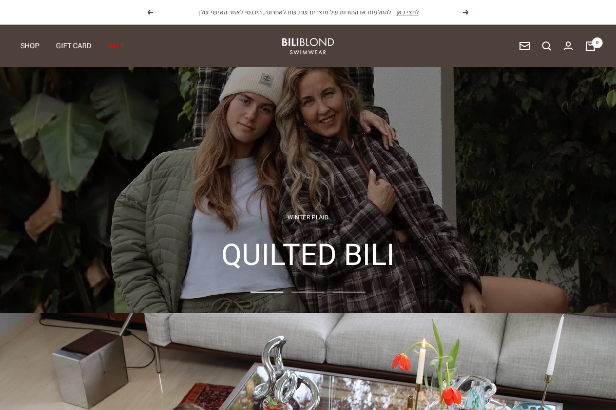 BiliBlond Swimwear homepage screenshot