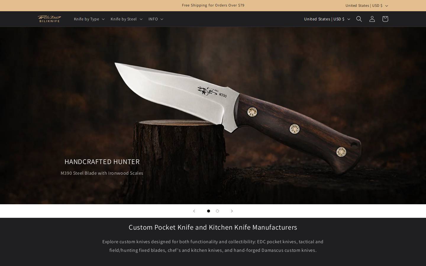 Biliknife homepage screenshot