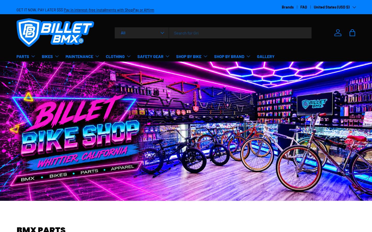 billetbmx.com homepage screenshot