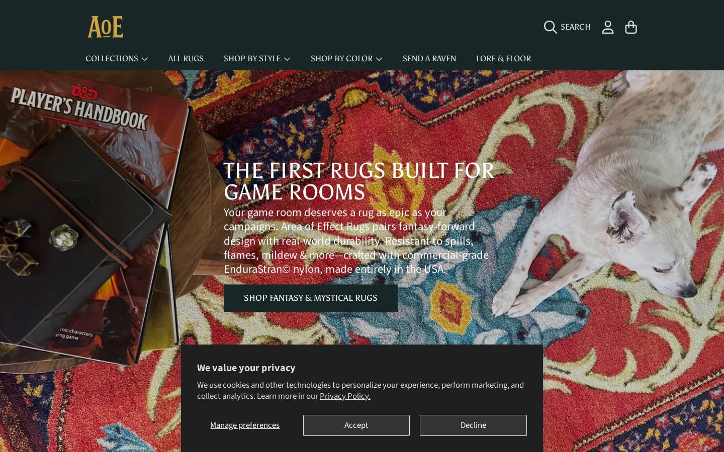 billiardroomrugs.com homepage screenshot