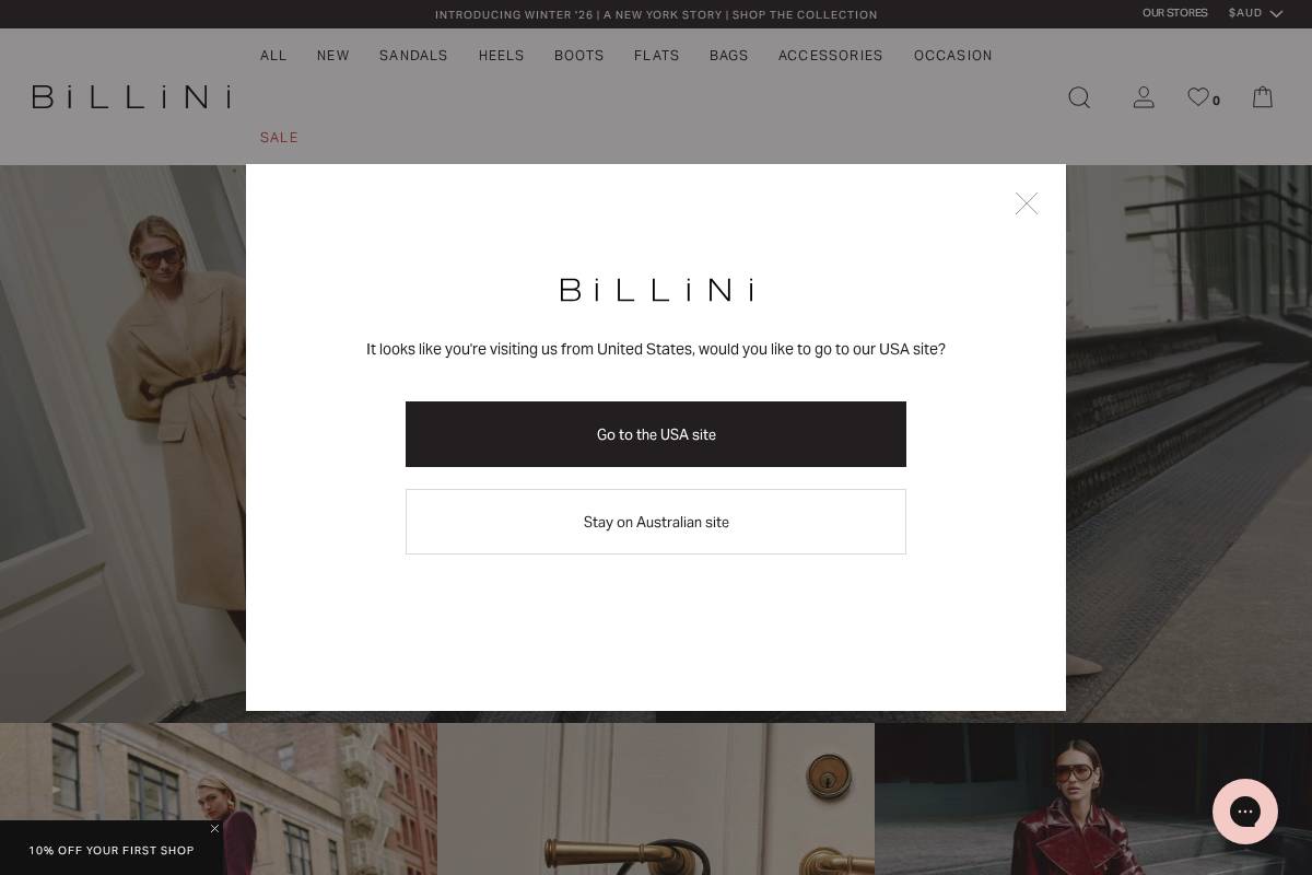 Billini homepage screenshot