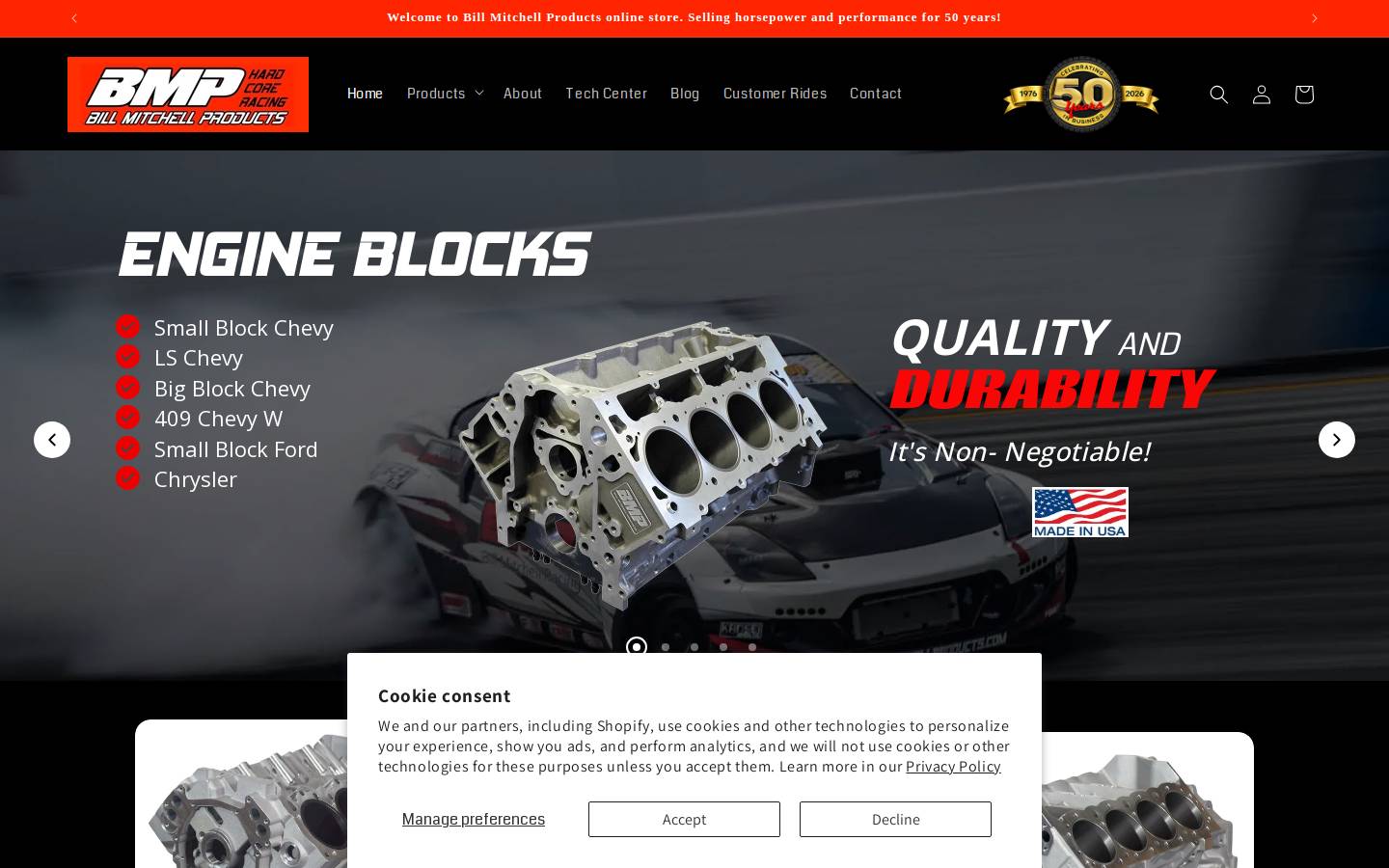 billmitchellproducts.com homepage screenshot
