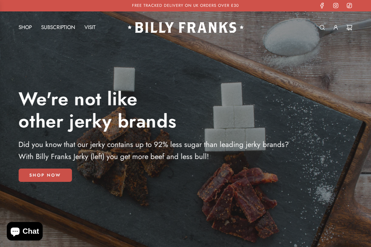 billyfranks.co.uk homepage screenshot