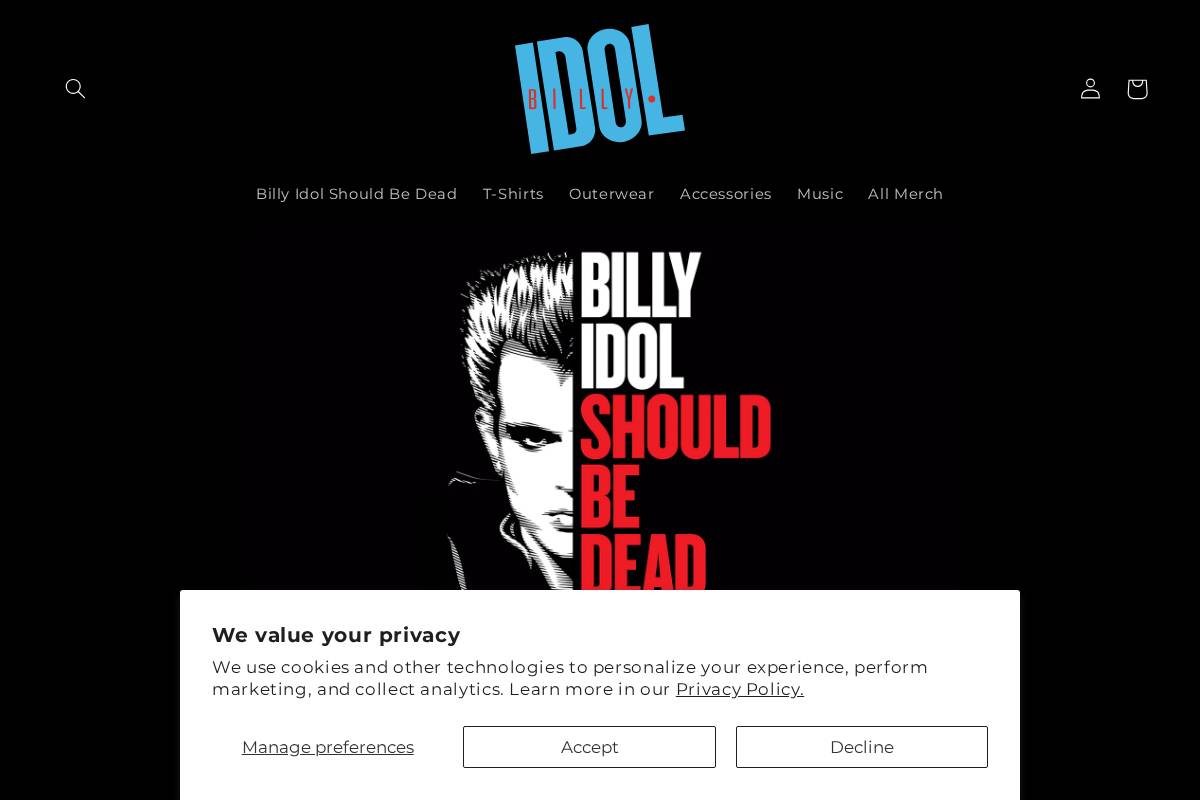 billyidolstore.com homepage screenshot