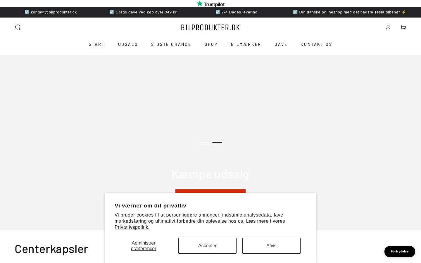 Bilprodukter homepage screenshot
