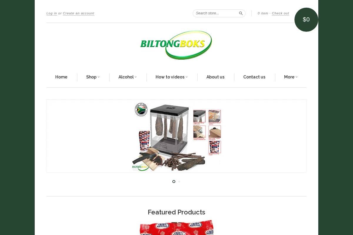 biltongboks.com.au homepage screenshot