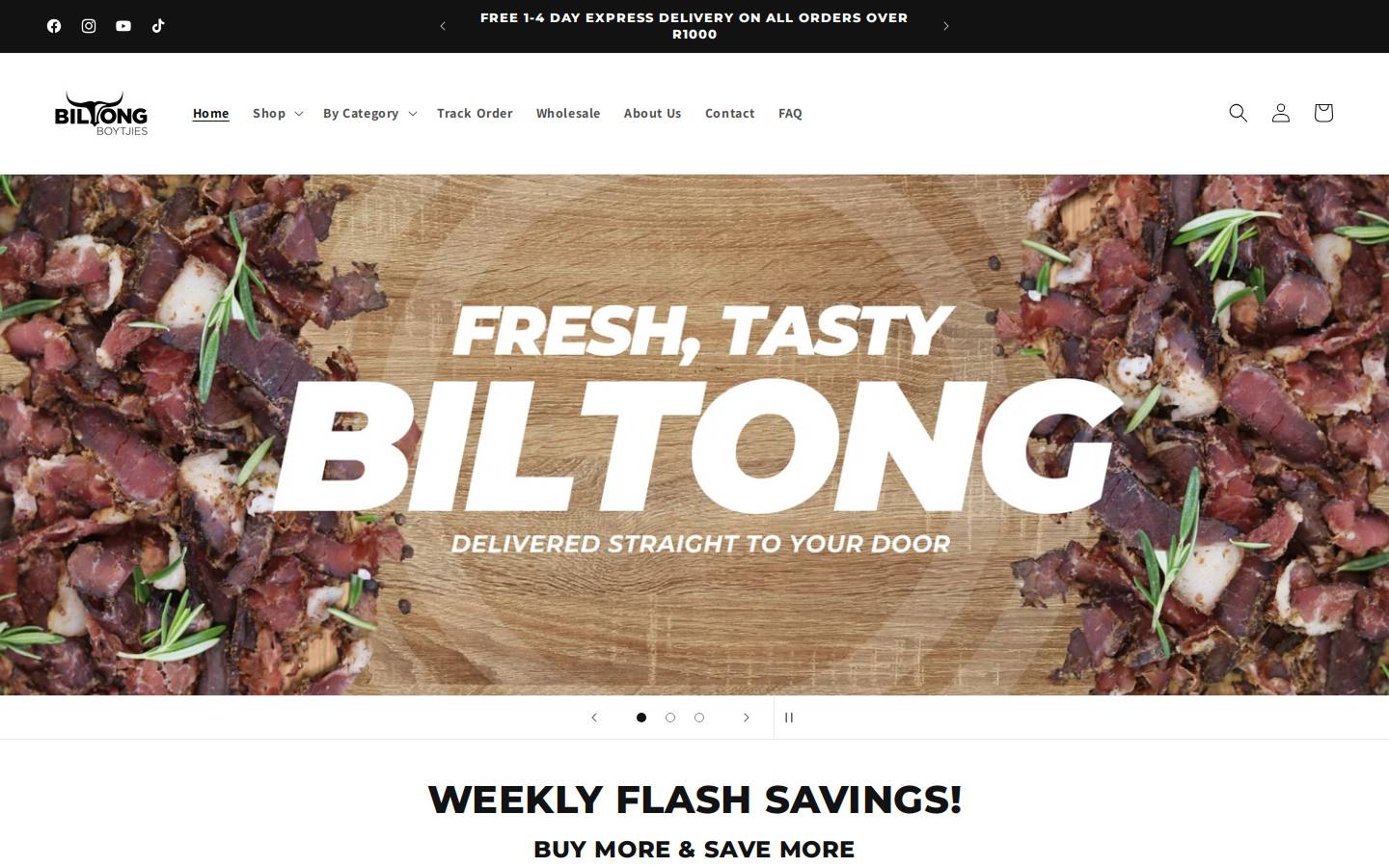 biltongboytjies.co.za homepage screenshot