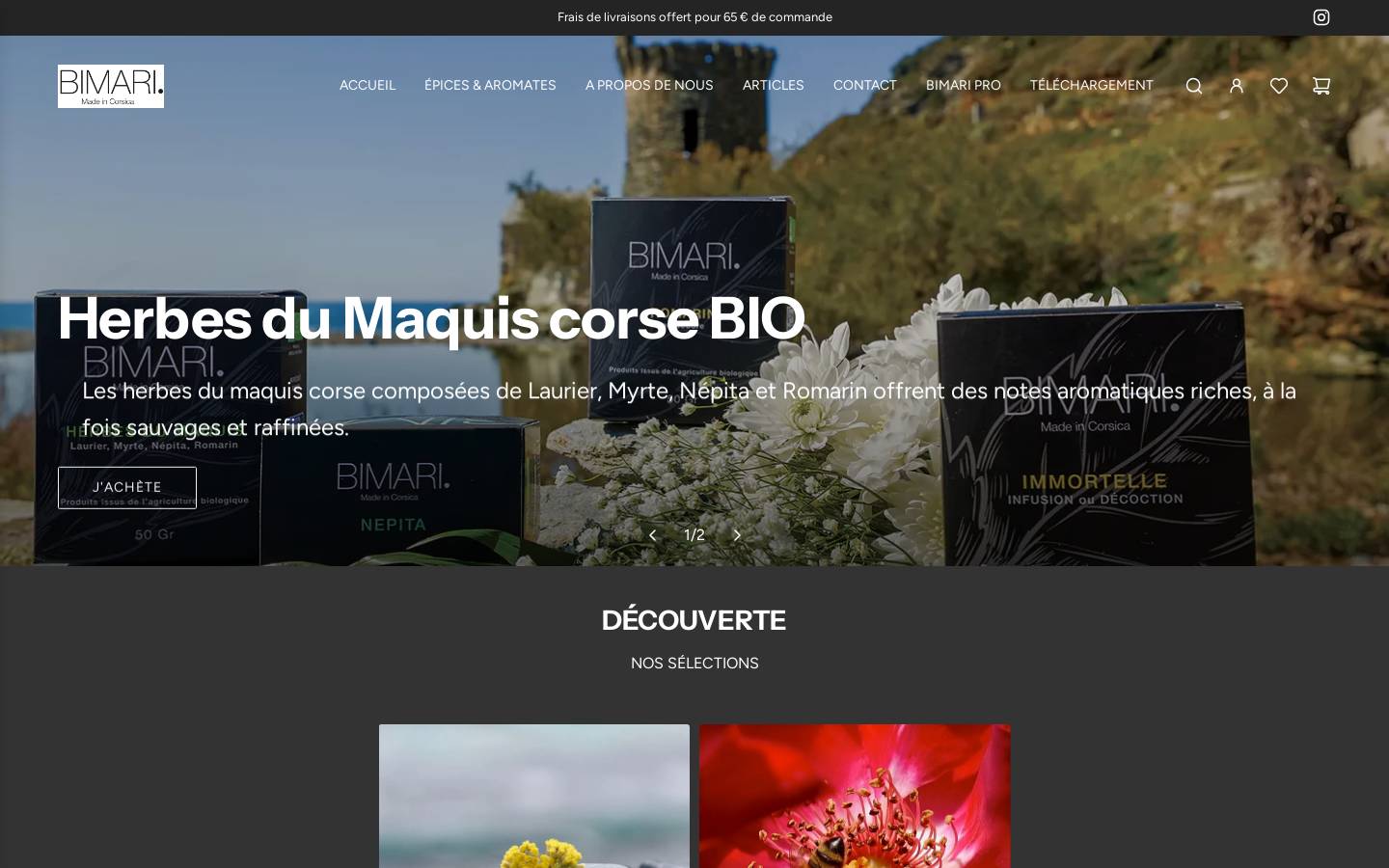 bimari.fr homepage screenshot