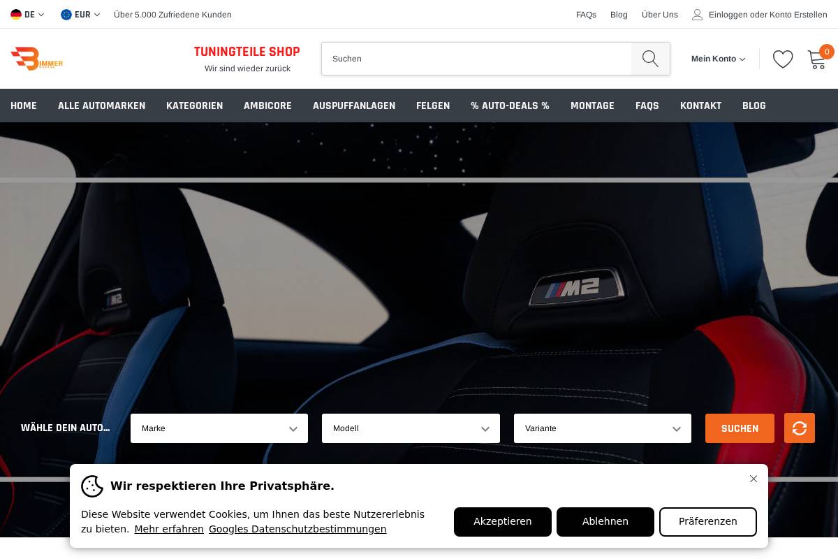 bimmer-garage.de homepage screenshot