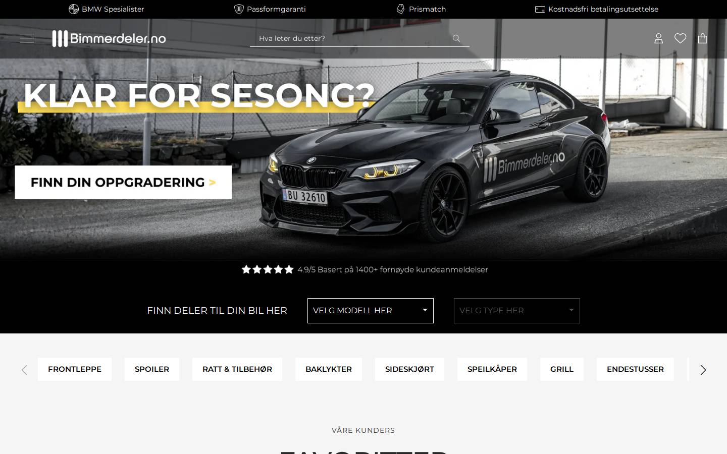 Bimmerdeler.no homepage screenshot