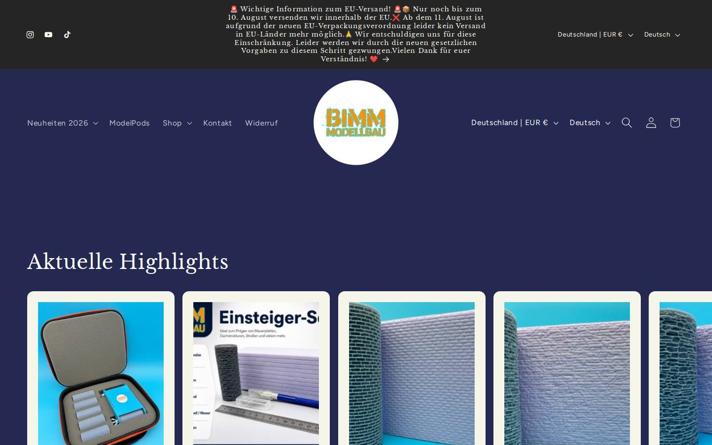 bimmmodellbau.de homepage screenshot