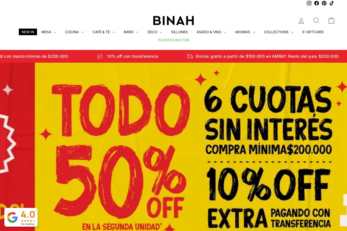 Binah homepage screenshot