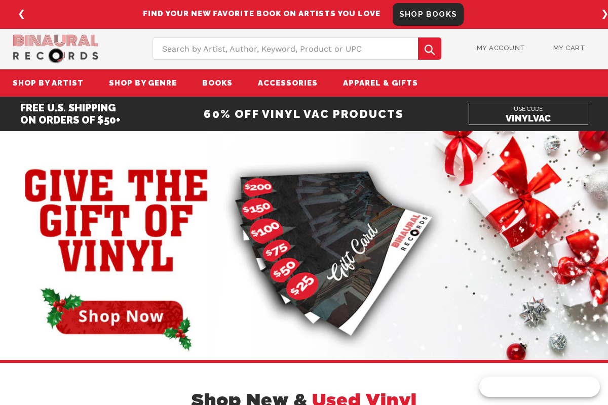 Binaural Records homepage screenshot