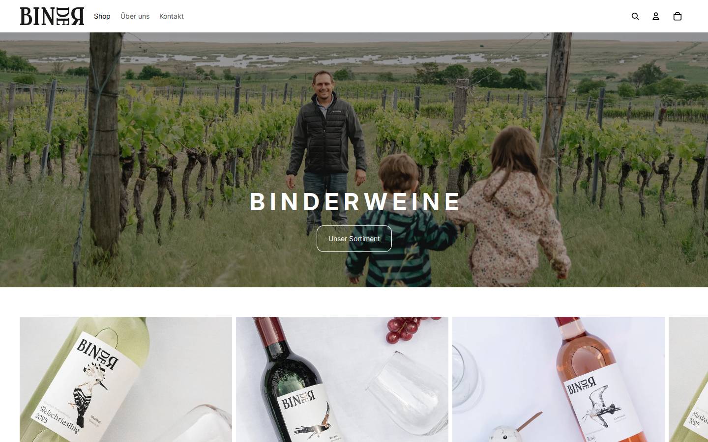 binderweine.com homepage screenshot
