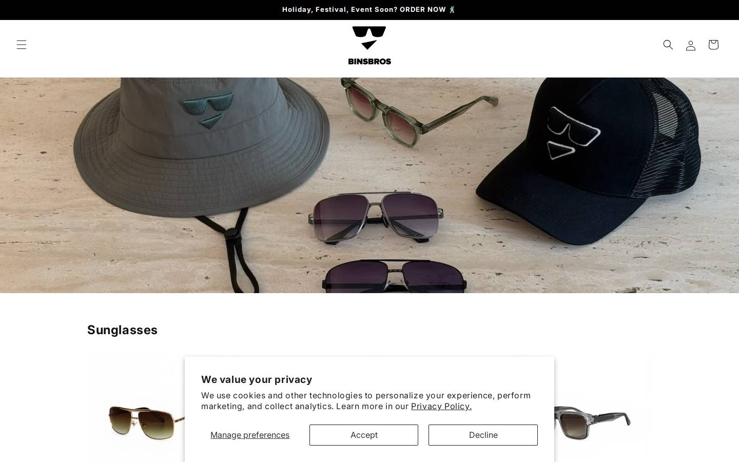 binsbros.com homepage screenshot