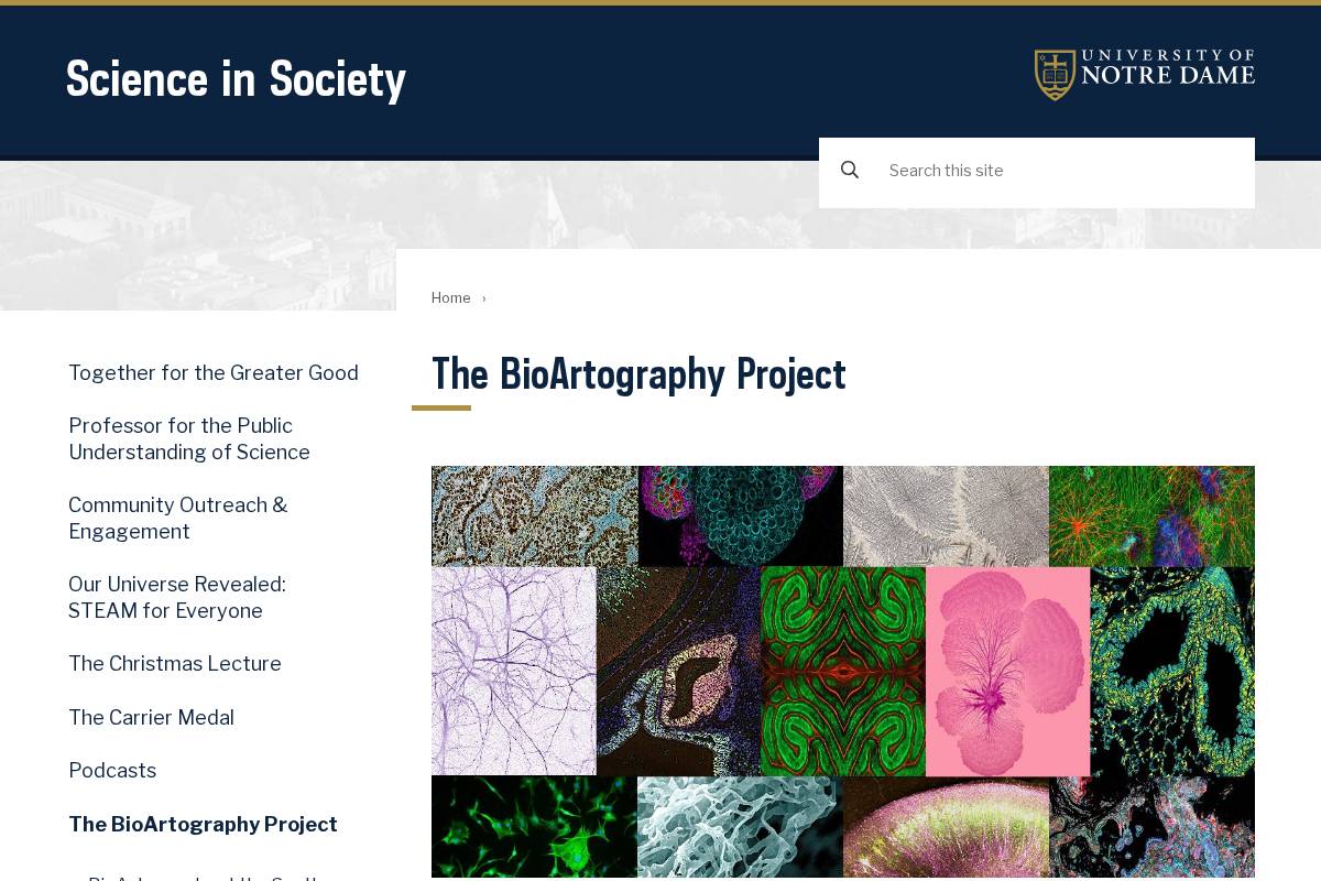 bioartography.com homepage screenshot