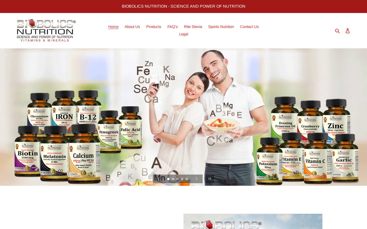 biobolicsvitamins.com homepage screenshot