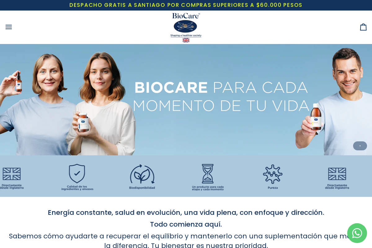 BioCareChile homepage screenshot