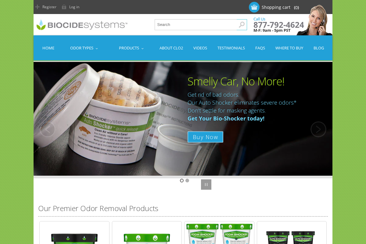 Biocide Systems homepage screenshot
