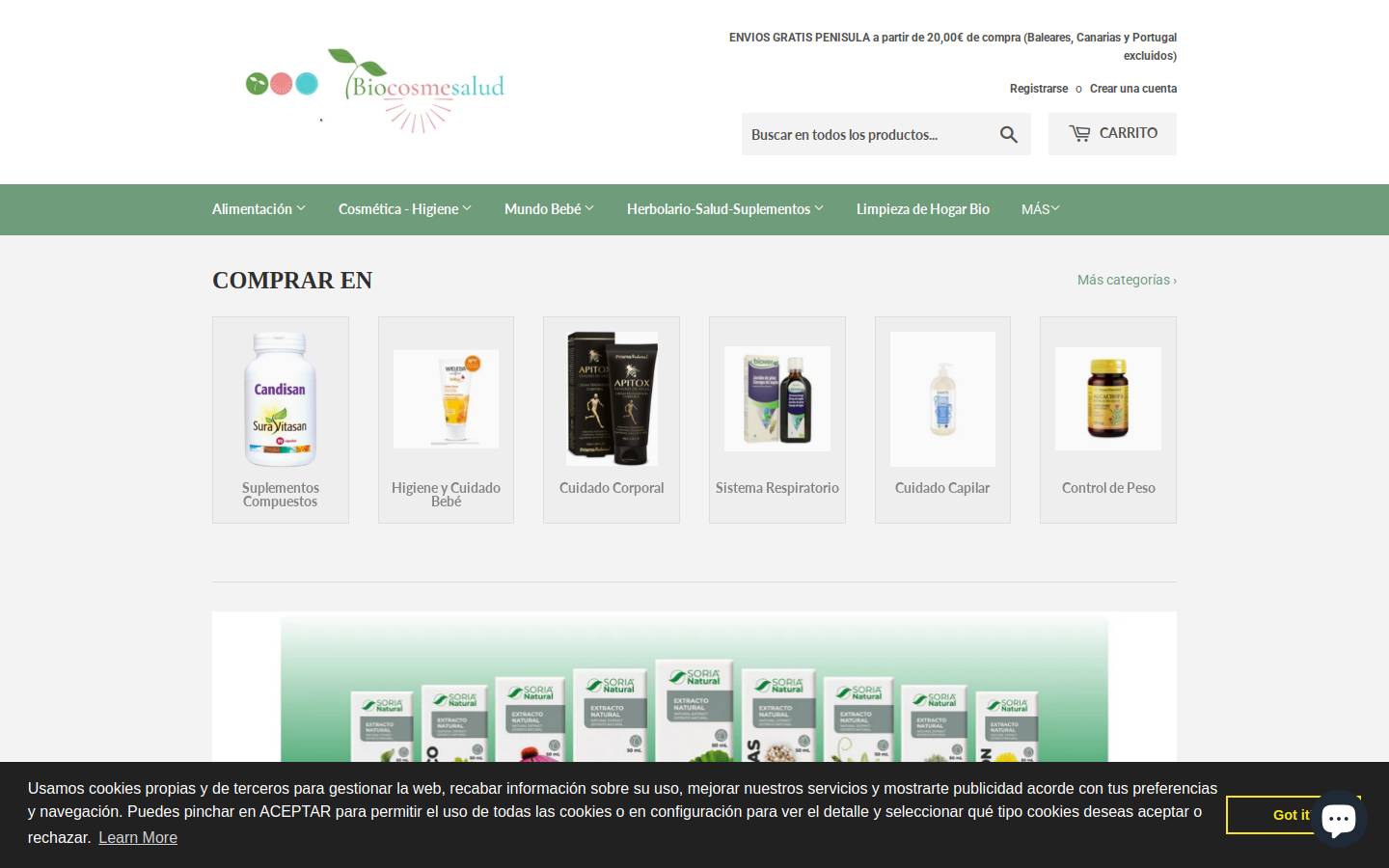 Biocosmesalud homepage screenshot