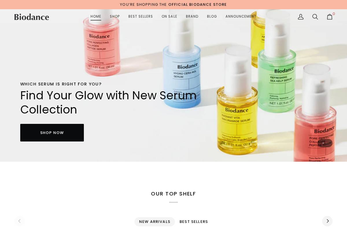 Biodance homepage screenshot