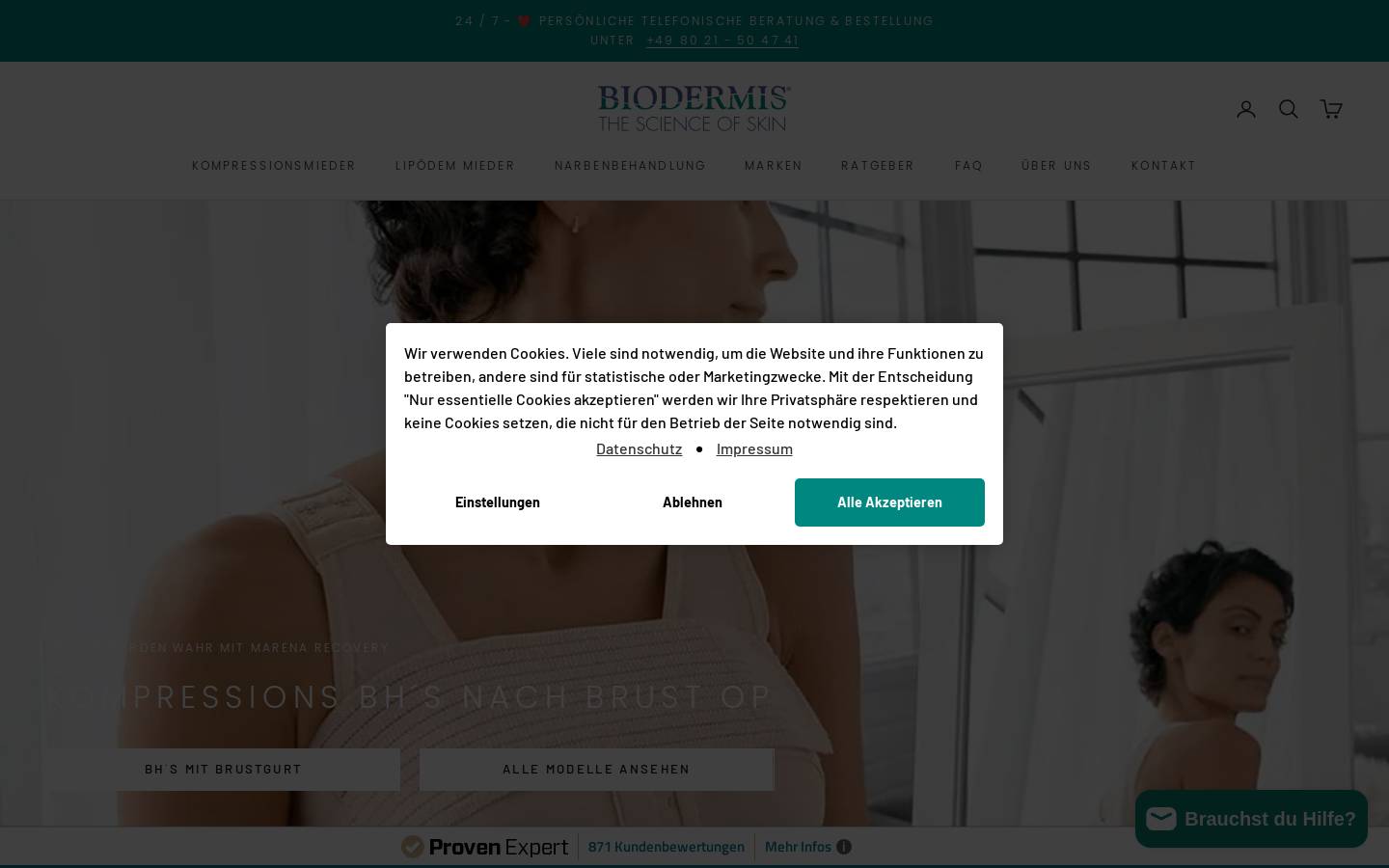 Biodermis Shop homepage screenshot