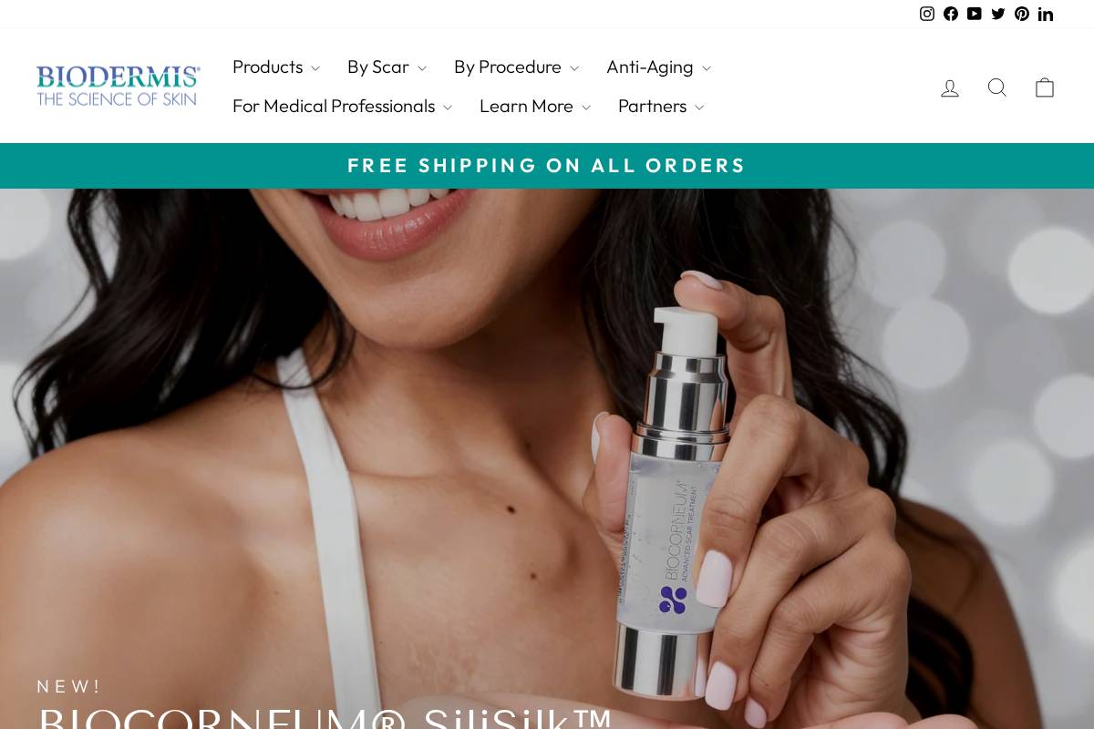 biodermis.com homepage screenshot