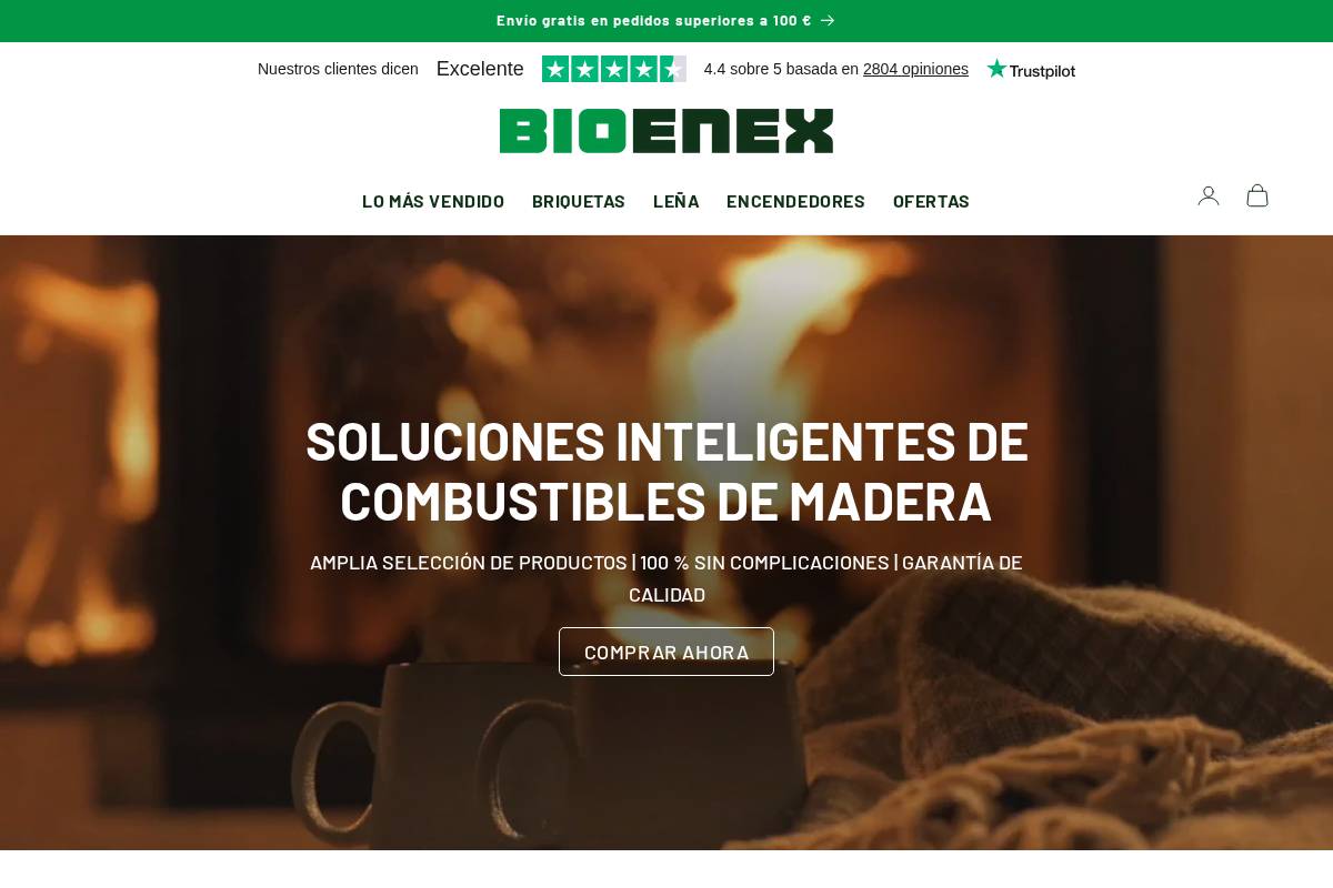 BIOENEX homepage screenshot