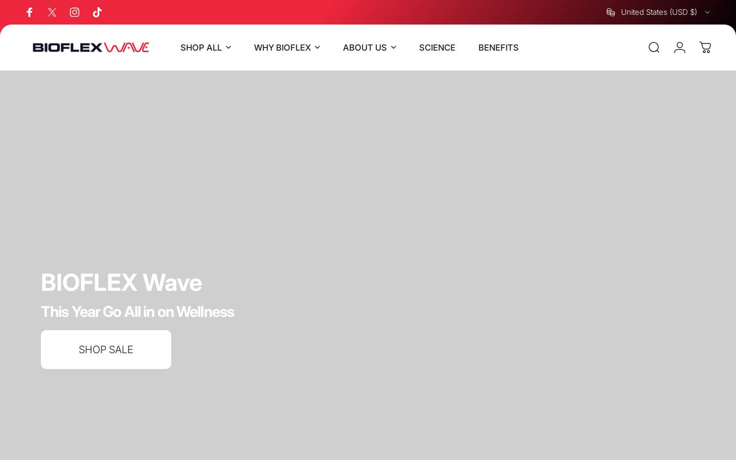 Bioflexwave homepage screenshot
