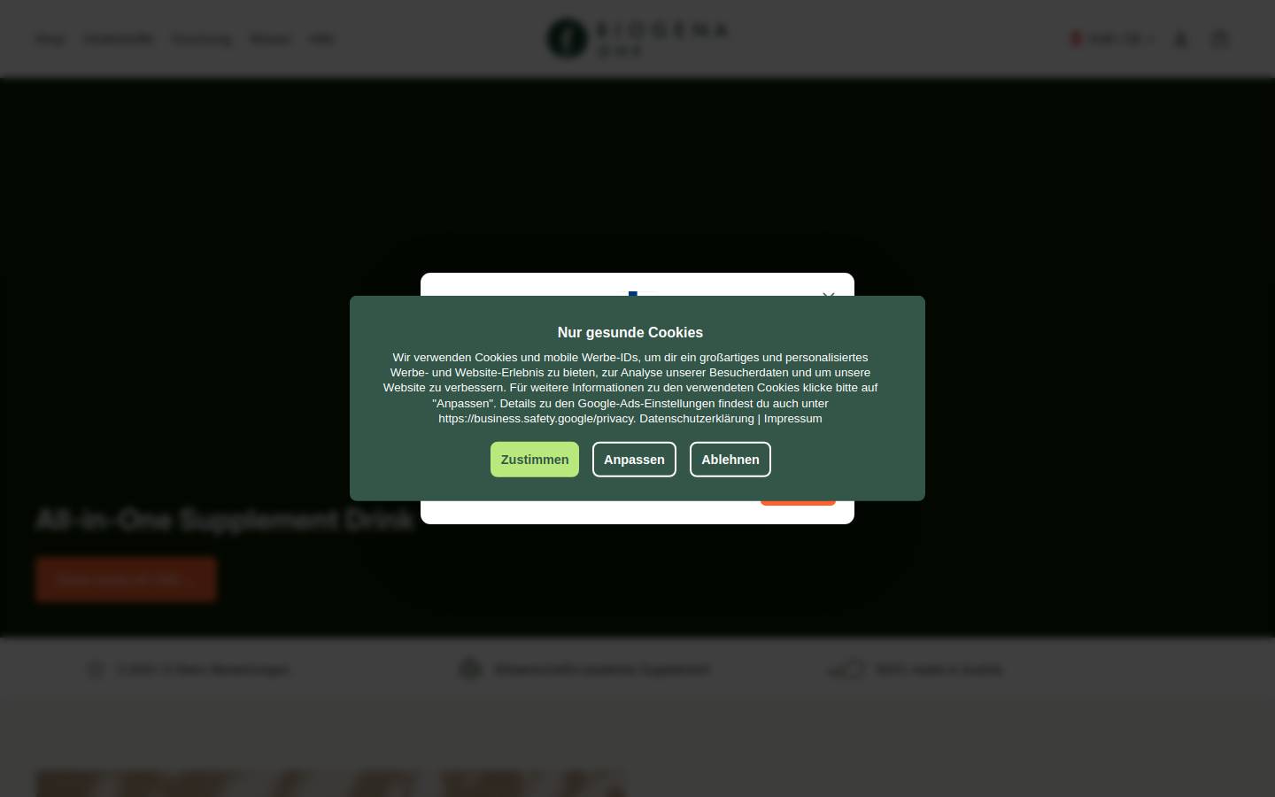 BIOGENA ONE homepage screenshot