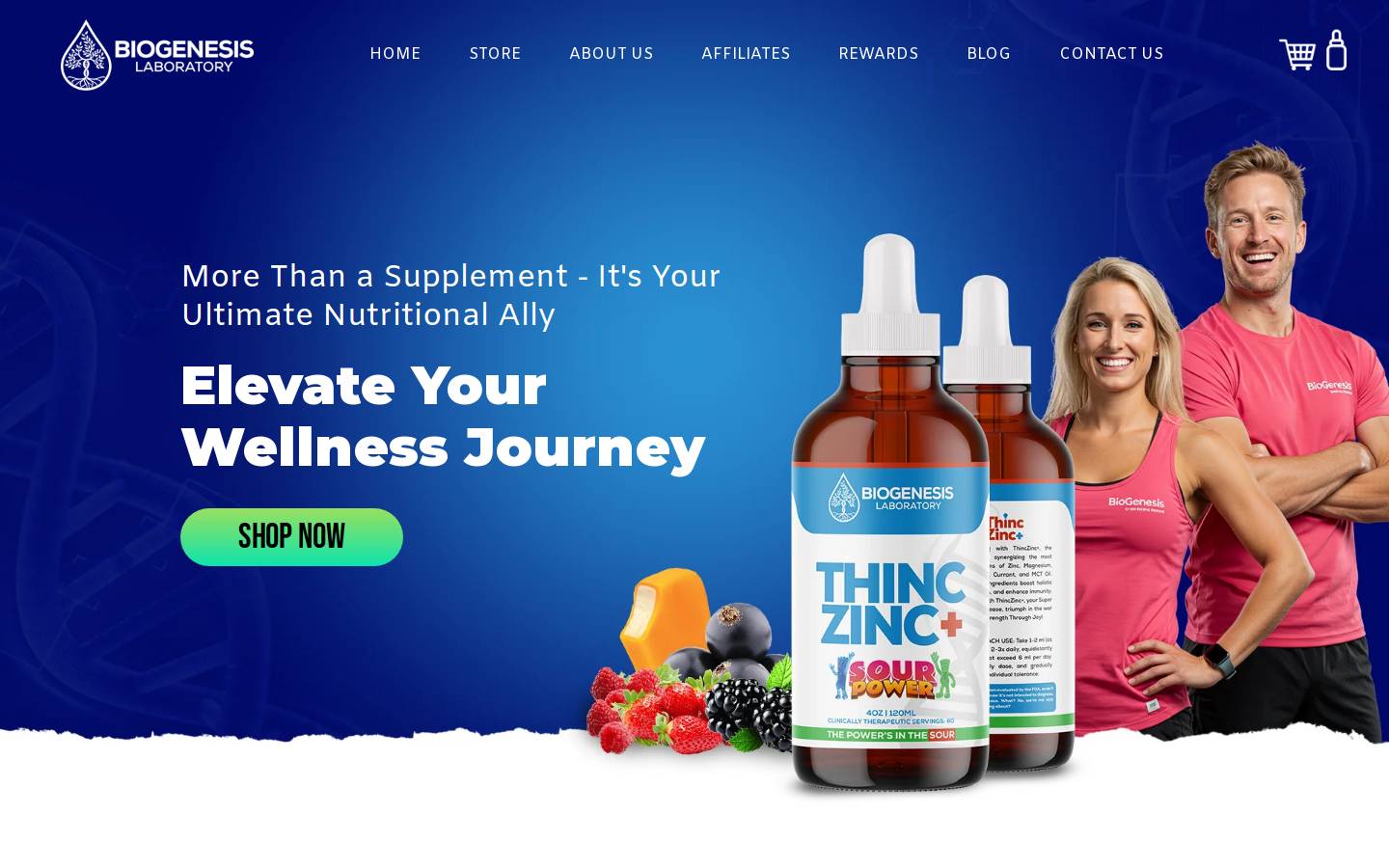 biogenesislaboratory.com homepage screenshot
