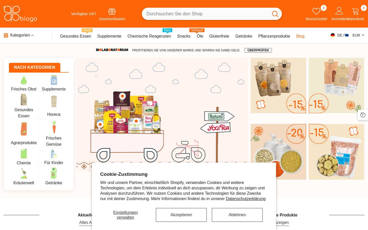 Biogo homepage screenshot
