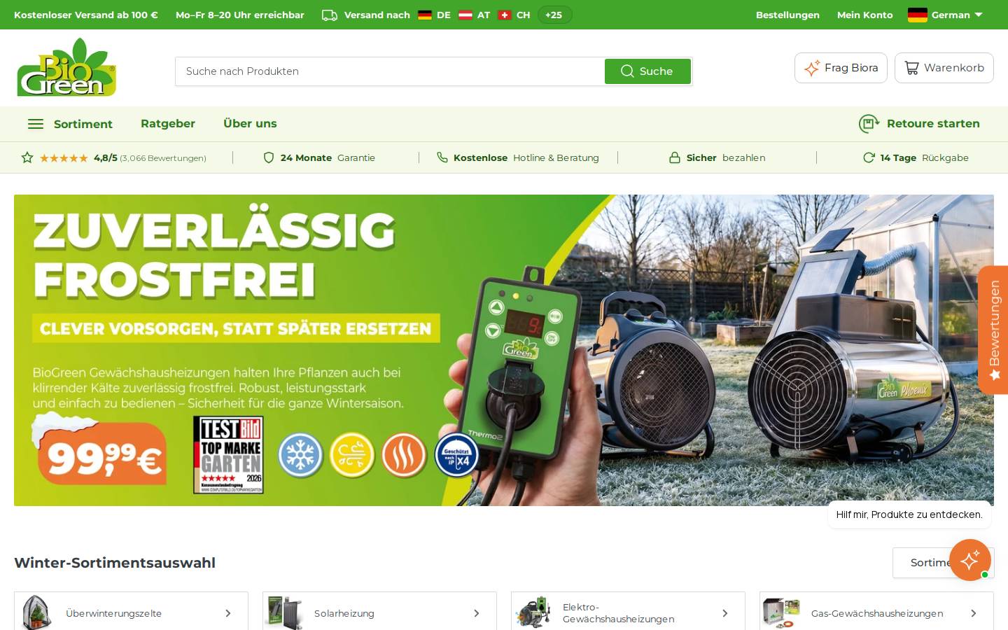 Biogreen homepage screenshot