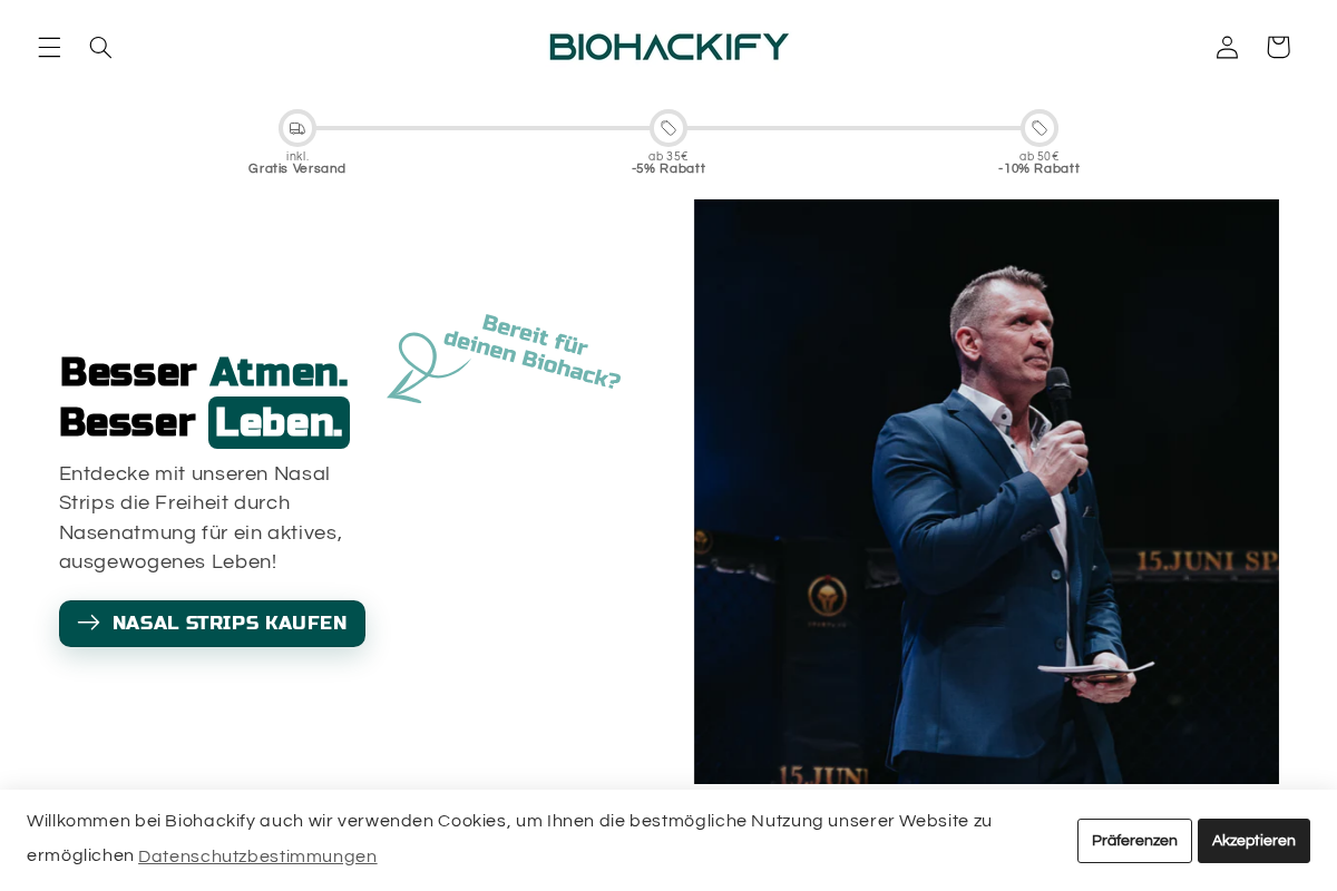 Biohackify homepage screenshot