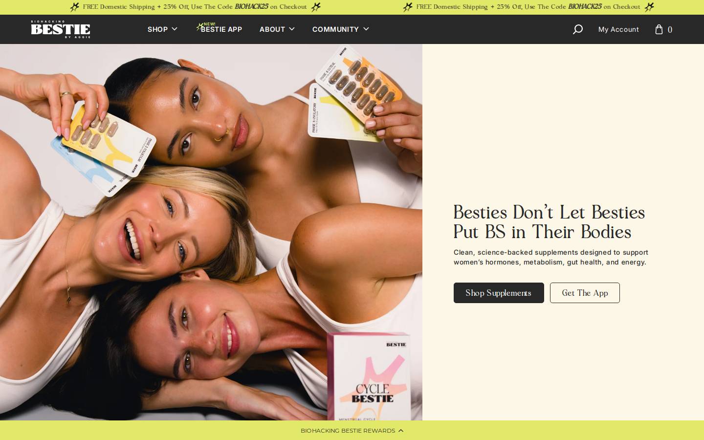 Biohackingbestie homepage screenshot
