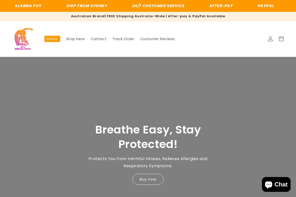biohealingpurifier.com.au homepage screenshot