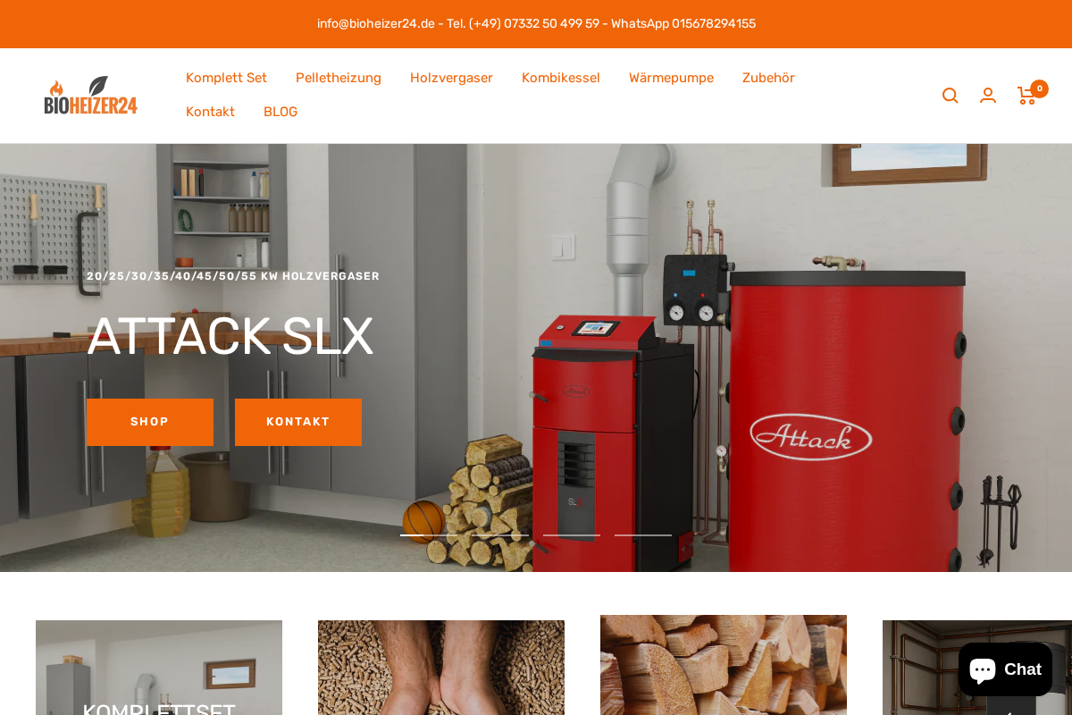 Bioheizer24 homepage screenshot