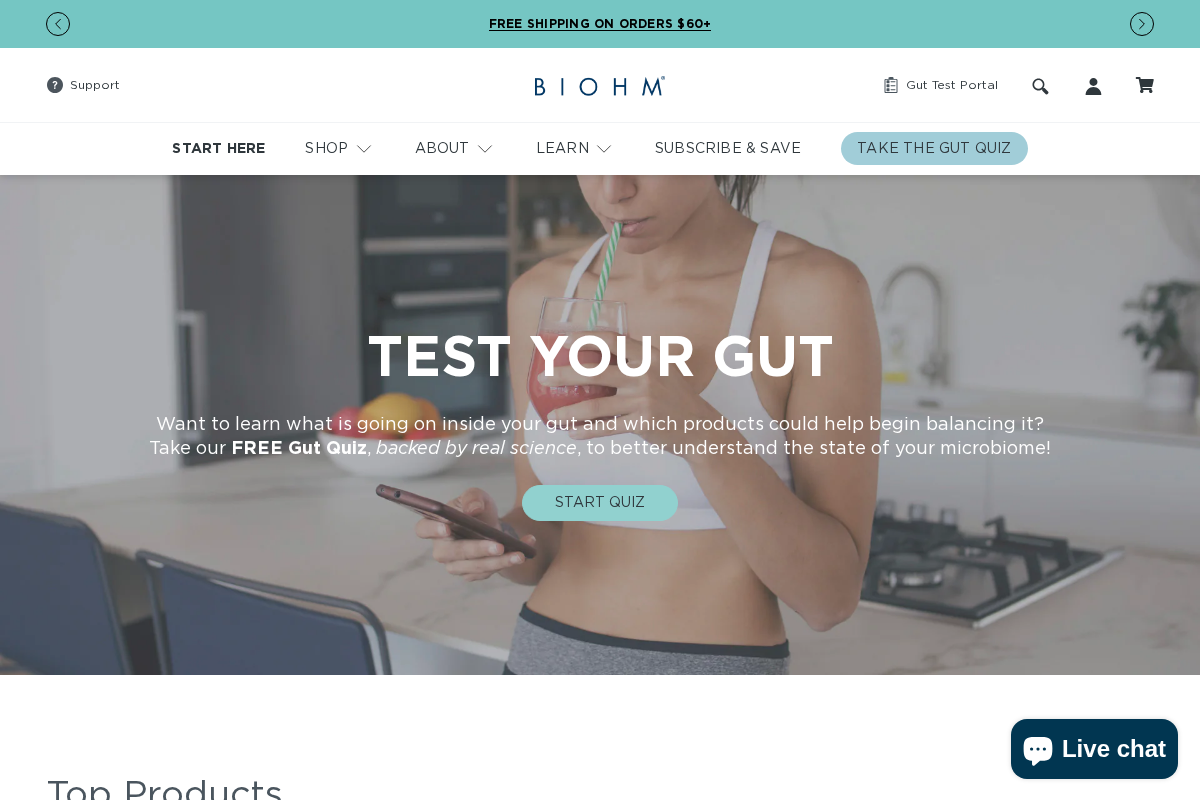 BIOHM Health homepage screenshot