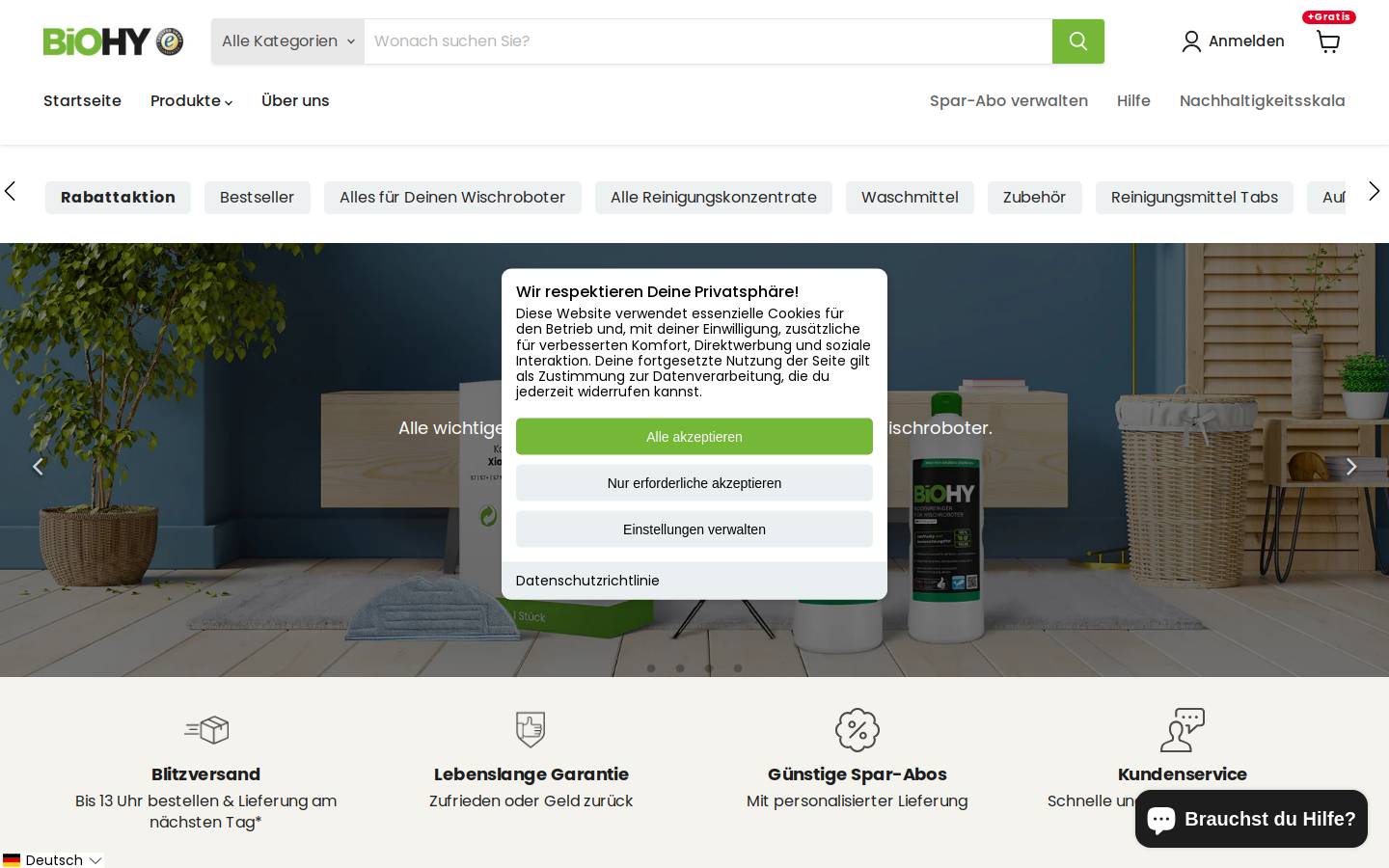 biohy-reiniger.com homepage screenshot