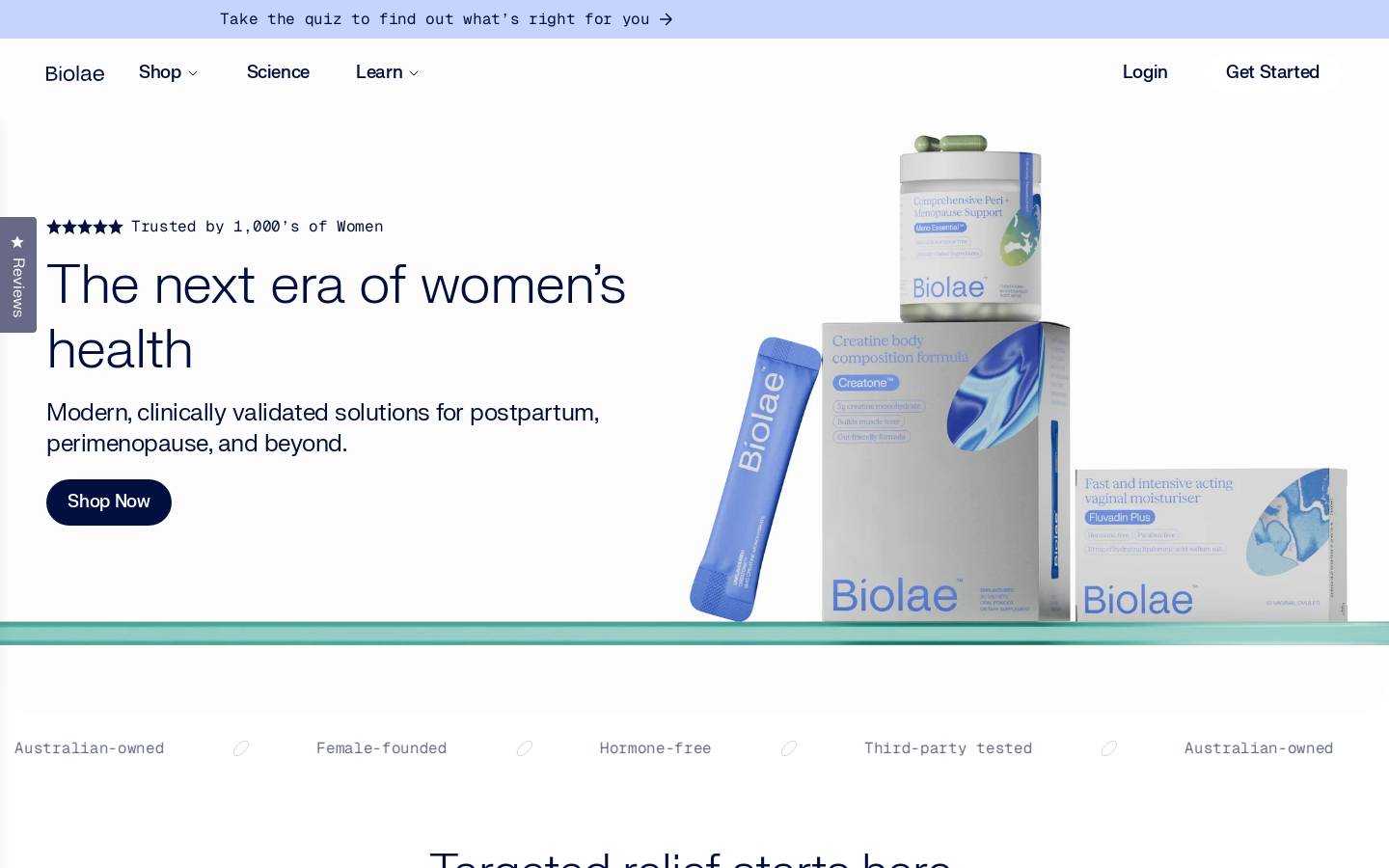 Biolae homepage screenshot