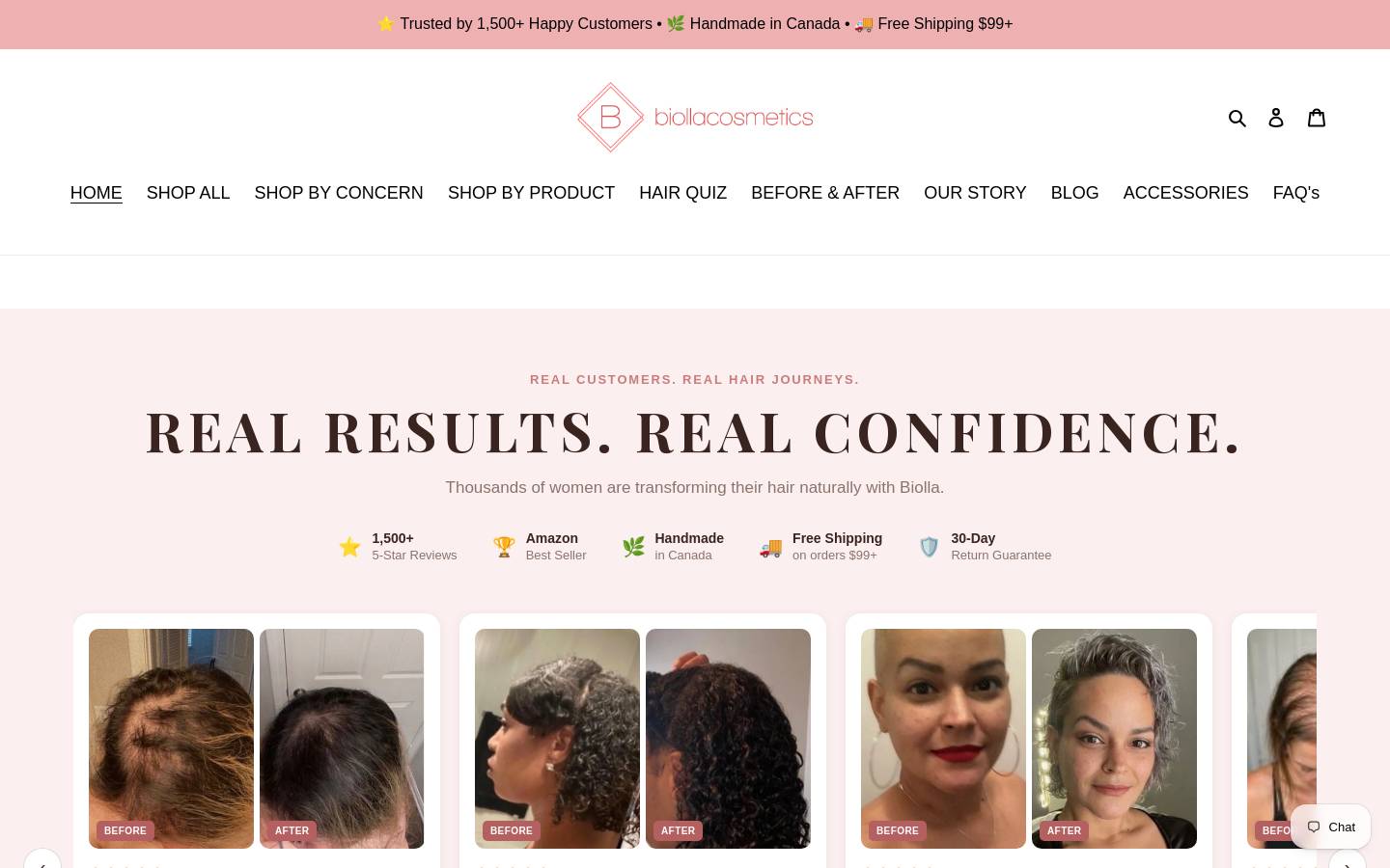 biollacosmetics.ca homepage screenshot