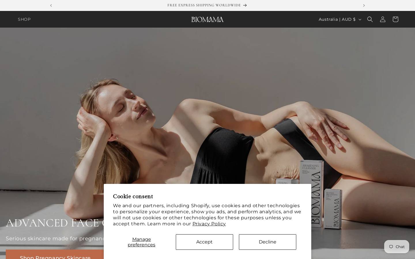 biomamaskincare.com homepage screenshot