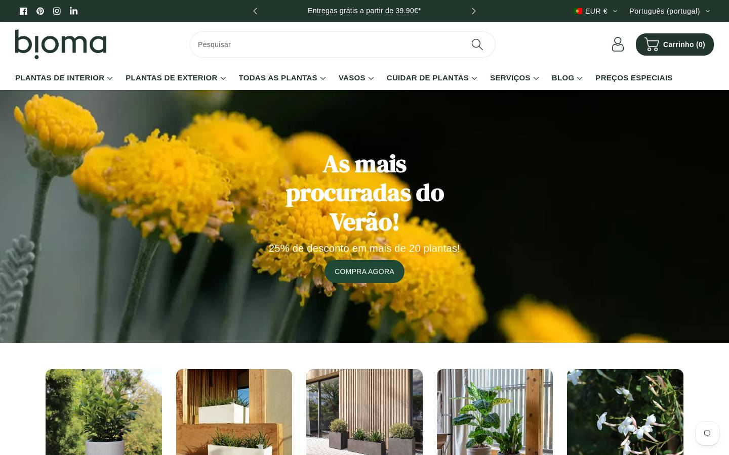 Bioma Plants homepage screenshot