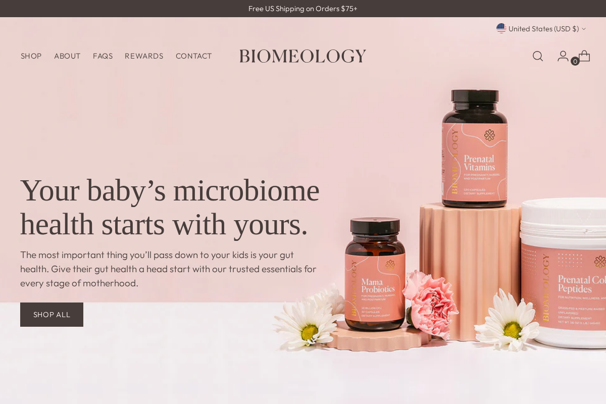 biomeology.co homepage screenshot