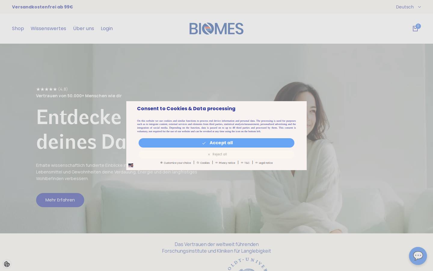 biomes.com homepage screenshot