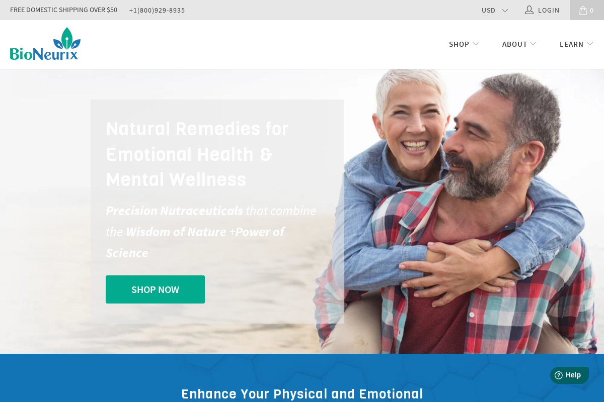 BioNeurix homepage screenshot