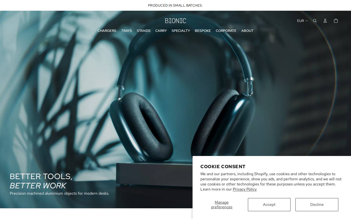 Bionic homepage screenshot