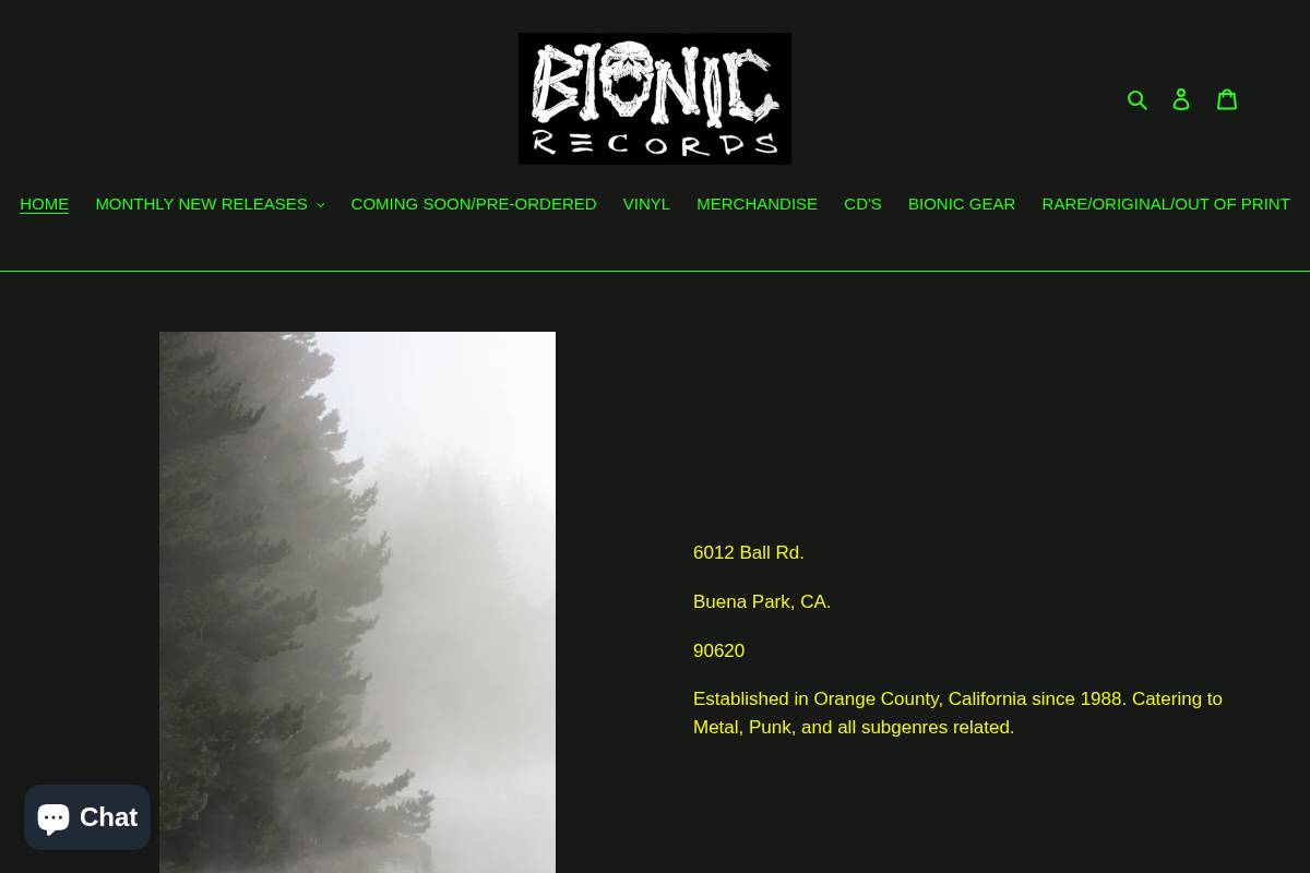 bionicrecordsoc.com homepage screenshot
