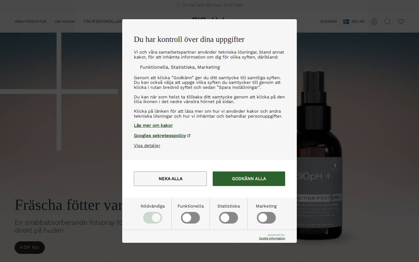 BIOpH homepage screenshot